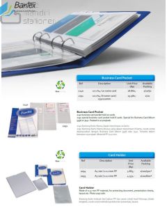 Contoh Plastik folder seleting resealable Bantex 2140 Business Card Pocket A4 PP Transparent merek Bantex
