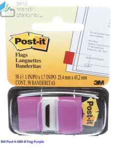 Contoh Alat Perlengkapan Kantor merk 3M Post-it , Gambar Produk 3M Post-it 680-8 Flags Purple 12x43mm harga 39400 di Toko Peralatan Sekolah Murah