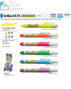 Gambar alat tulis Highlighter Penanda Tulisan type Artline EK-63 Spidol Highlighter Marker Clix Stabilo Penanda Tulisan Chisel Style