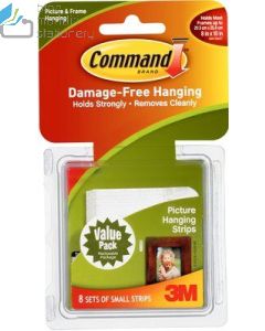 Contoh Alat Perlengkapan Kantor merk 3M Command , Gambar Produk Command 17205 Small Picture Hanging Strips harga 86500 di Toko Peralatan Sekolah Murah