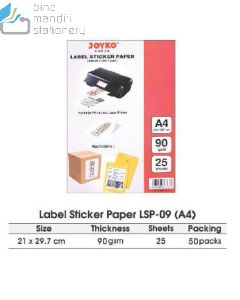 Foto Joyko Label Sticker Paper LSP-09 Kertas Stiker Lembaran A4 merek Joyko