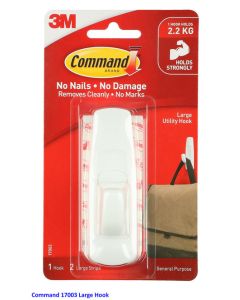 Contoh Alat Perlengkapan Kantor merk 3M Command , Gambar Produk Command 17003 Large Utility Hooks harga 29000 di Toko Peralatan Sekolah Murah